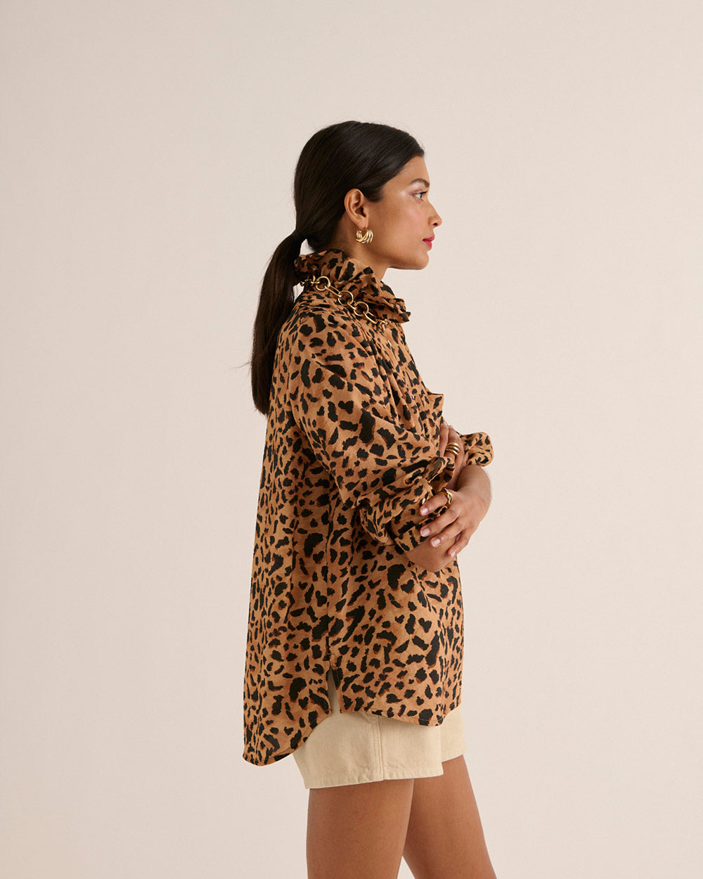 Shirt Léonor cheetah cappuccino