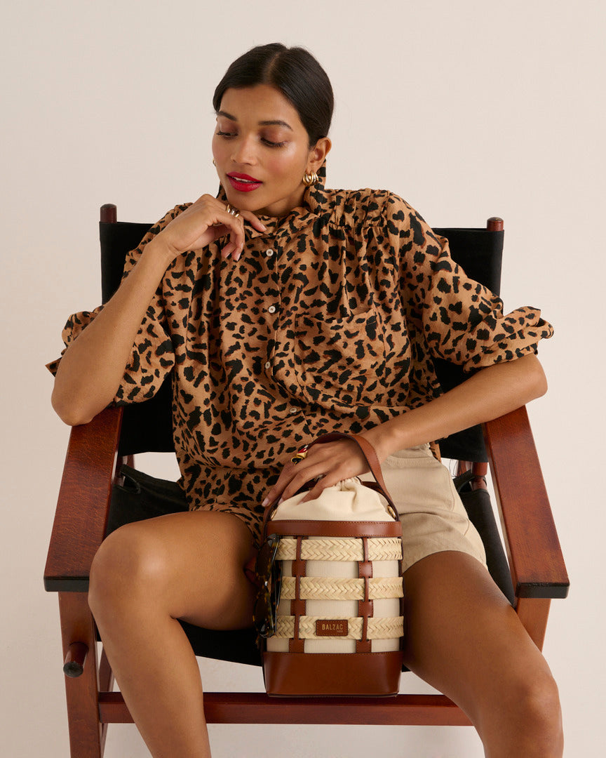 Basket Ori tressé natural and cognac
