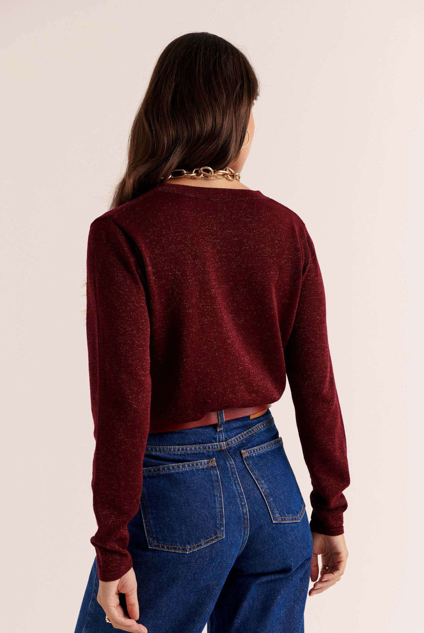 Mandy cardigan iridescent burgundy