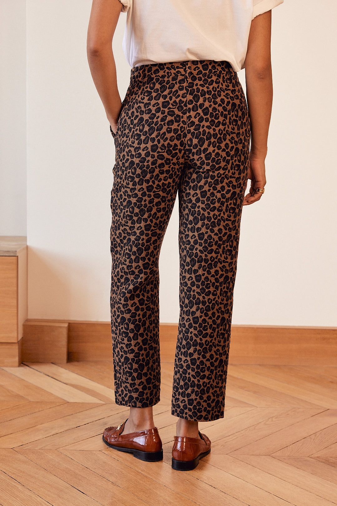 Citronnelle leopard jacquard pants