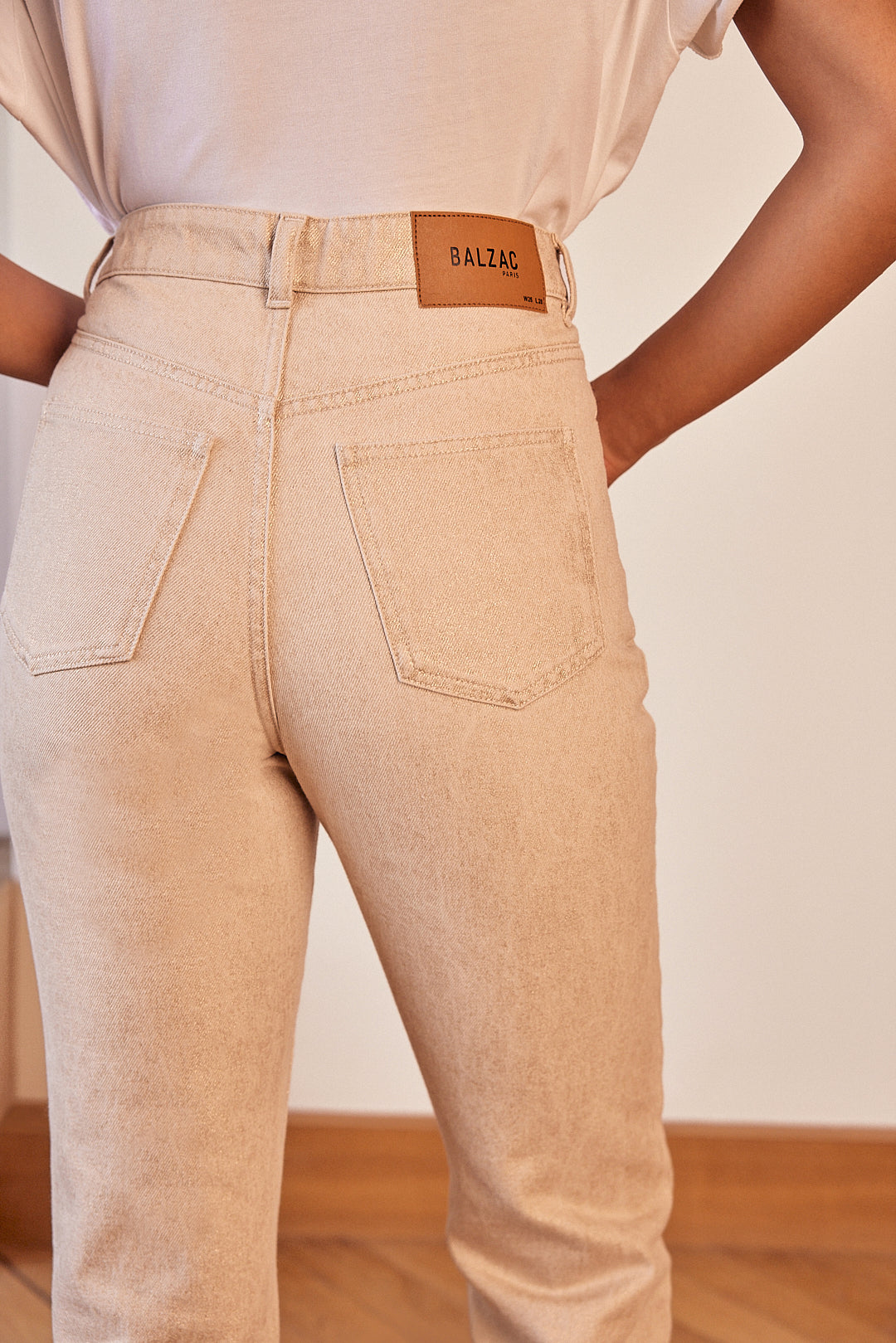 Bari iridescent sand jeans