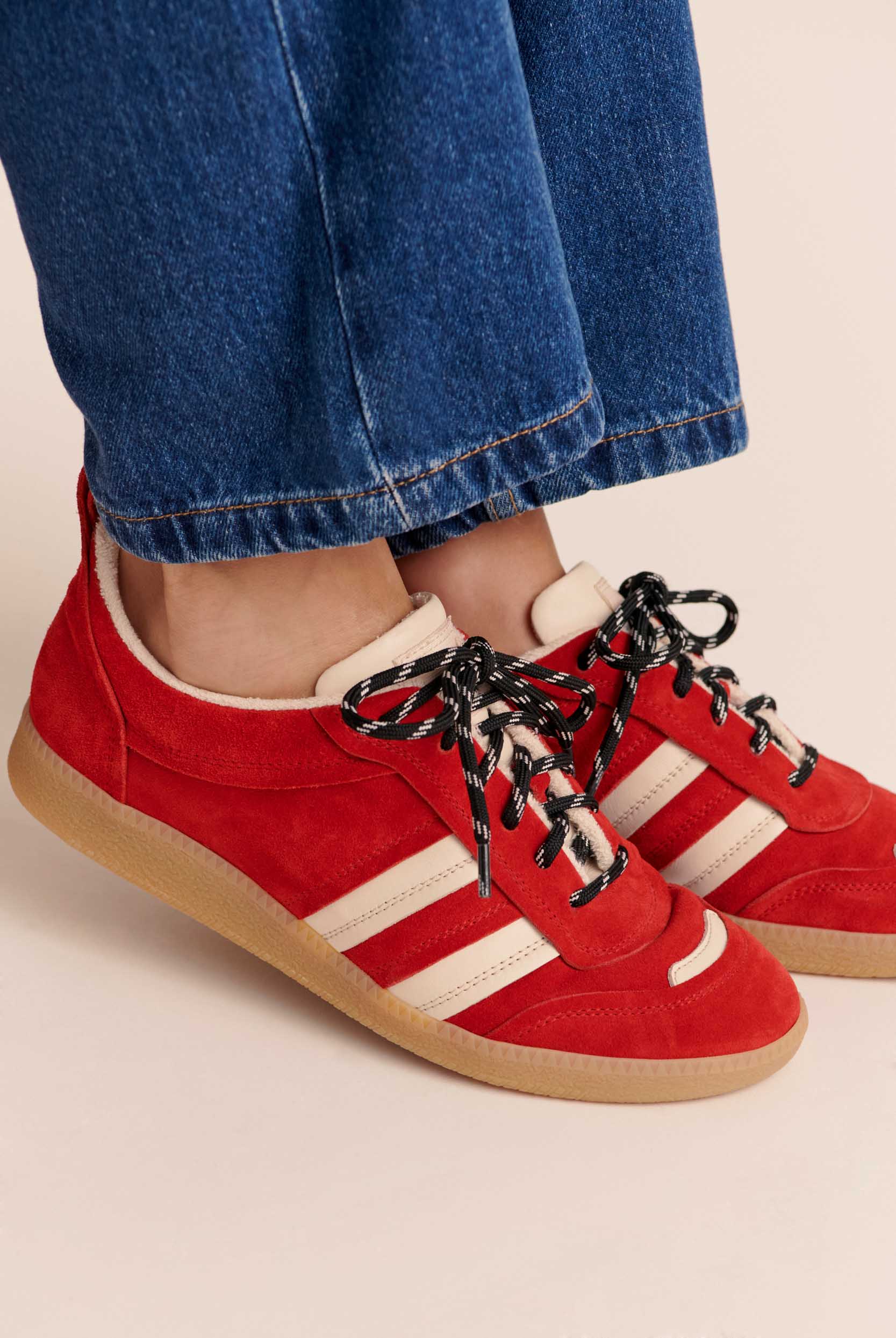 Sneakers Quinn suede of leather red
