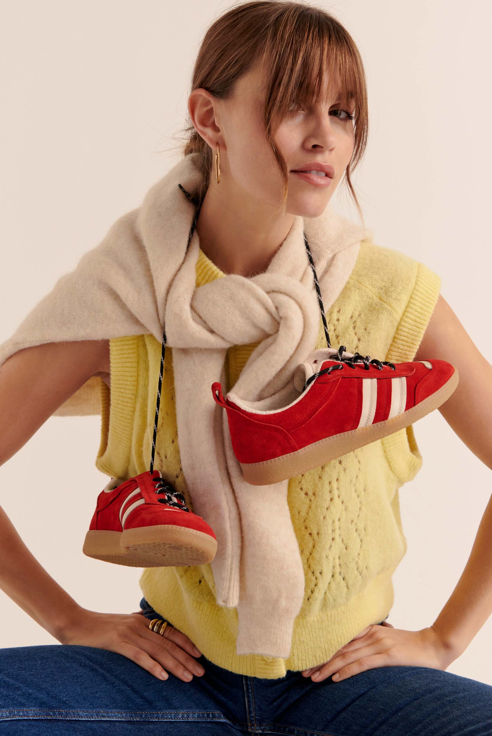 Sneakers Quinn suede of leather red