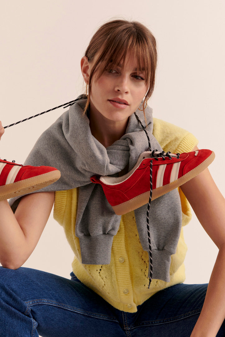 Sneakers Quinn suede of leather red