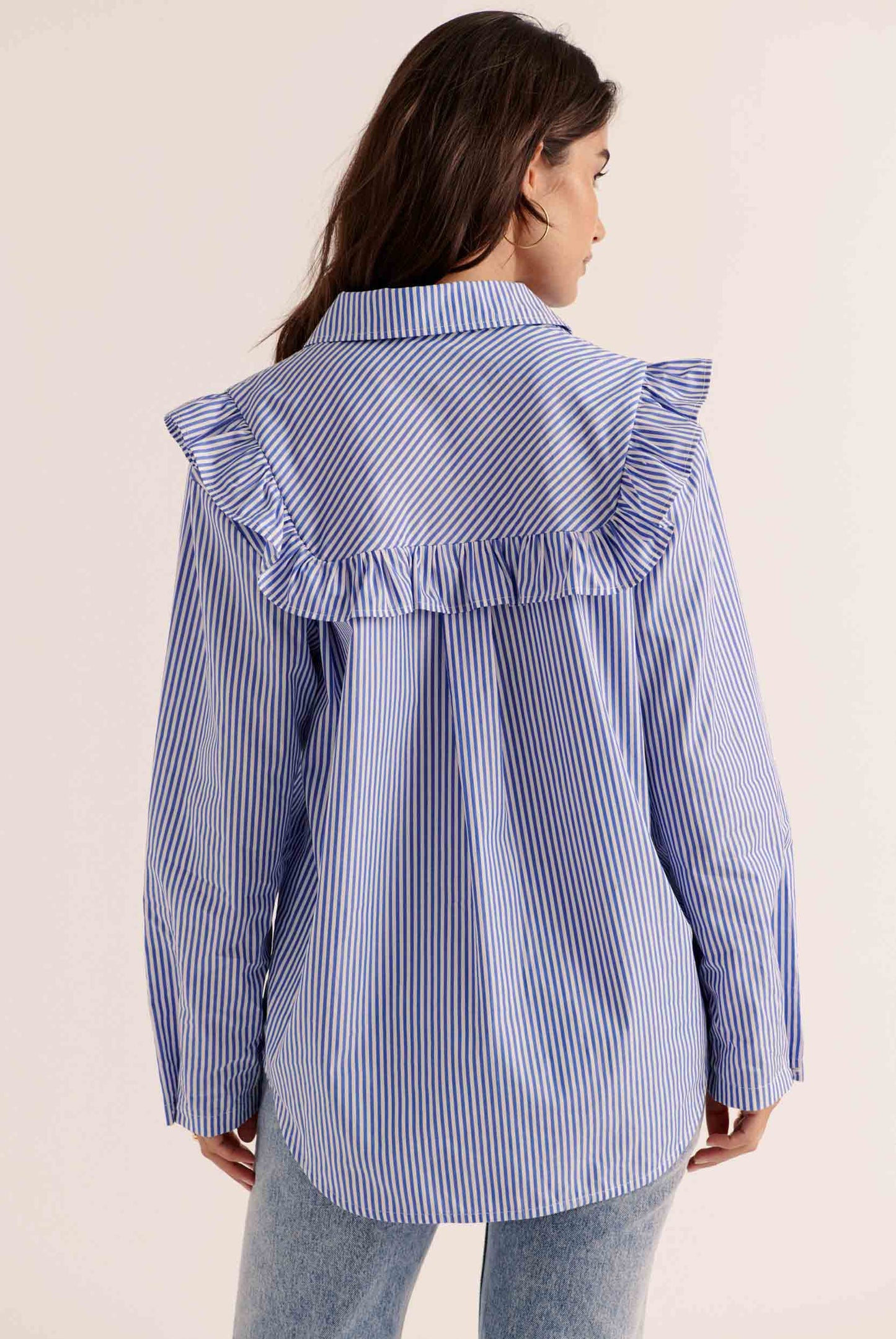 Cassi blue striped blouse