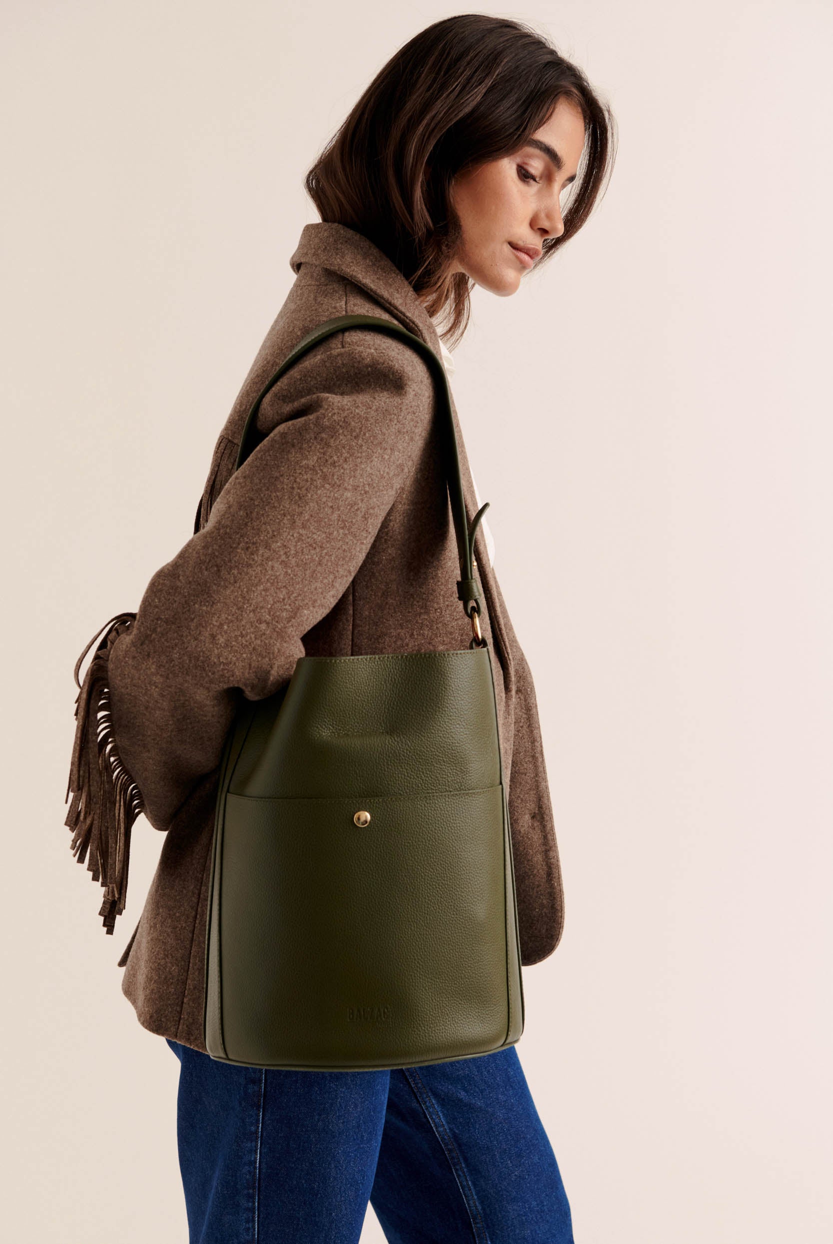 Bag Grand Sofia khaki interior fuchsia