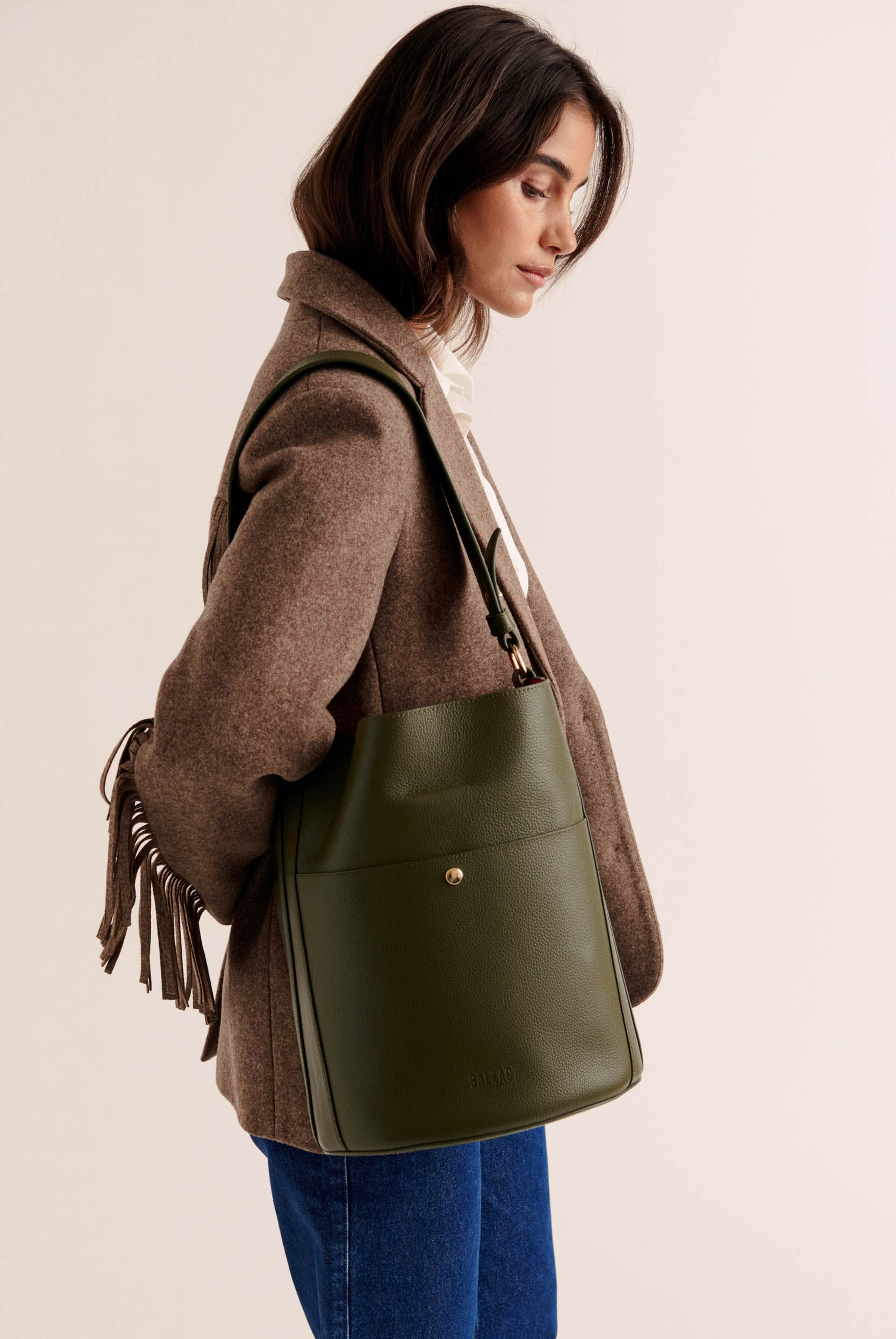 Bag Grand Sofia khaki interior fuchsia