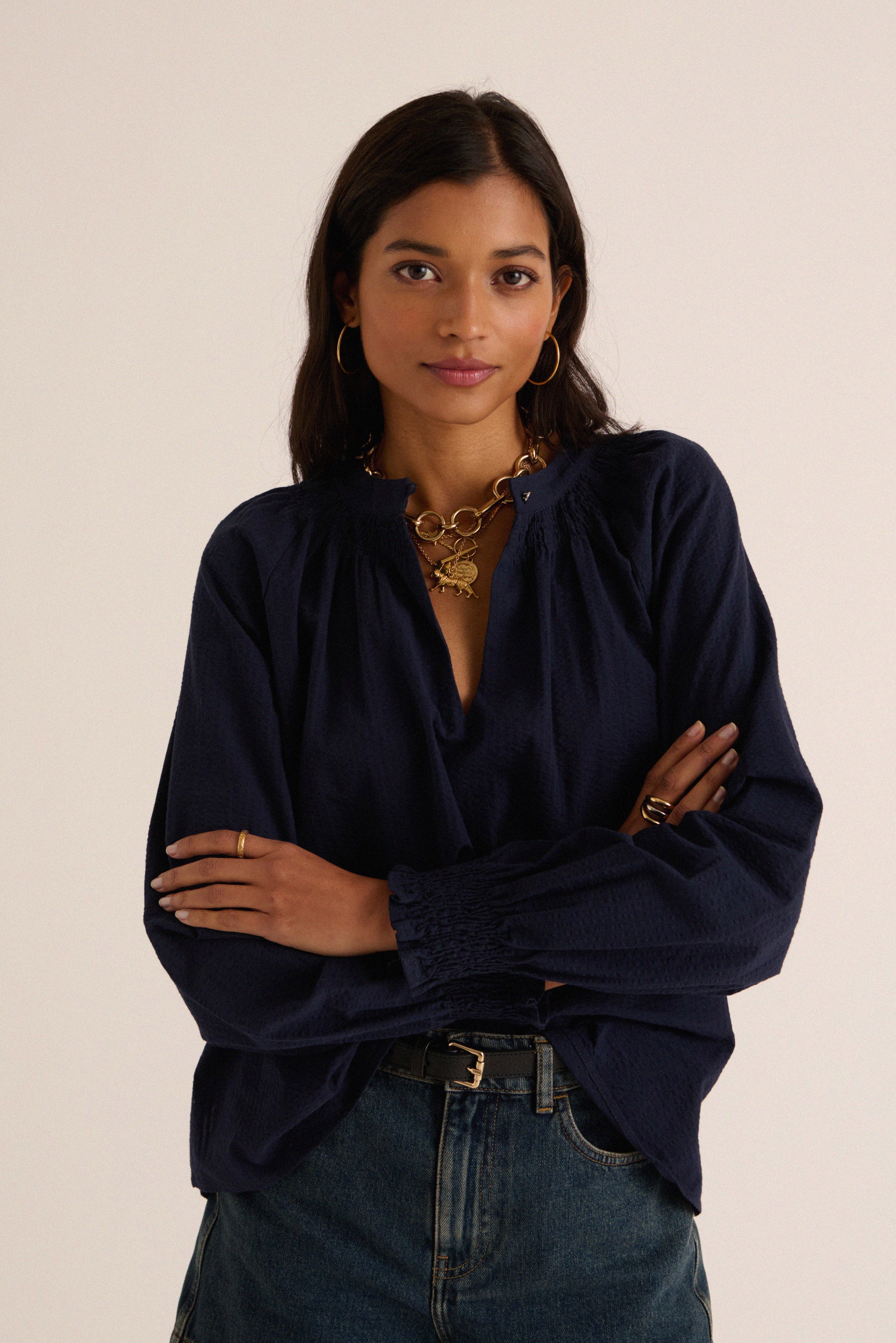 Régal navy blue blouse