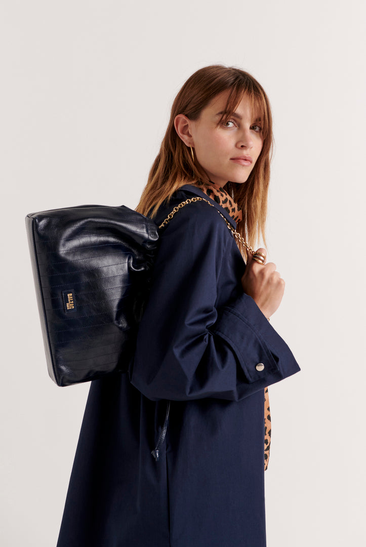 Bag Amaïa crinkled blue night