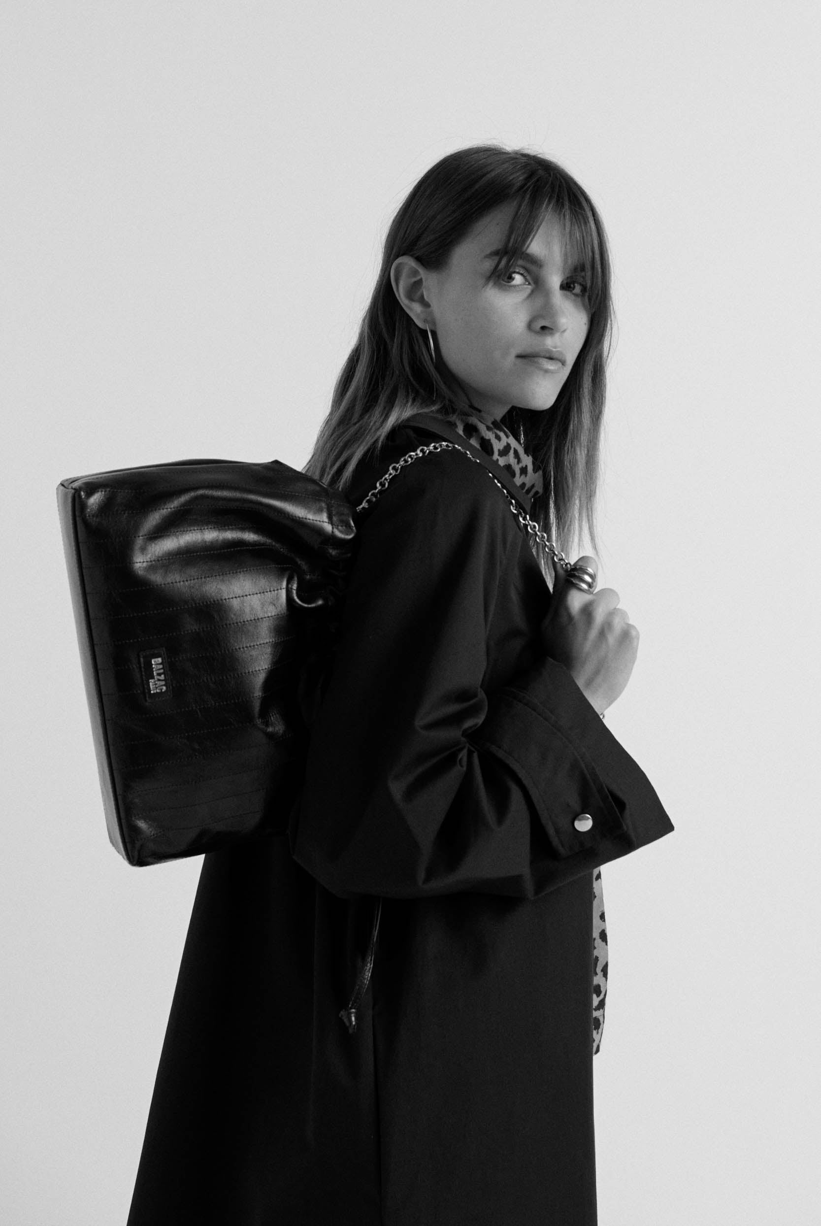 Bag Amaïa crinkled blue night