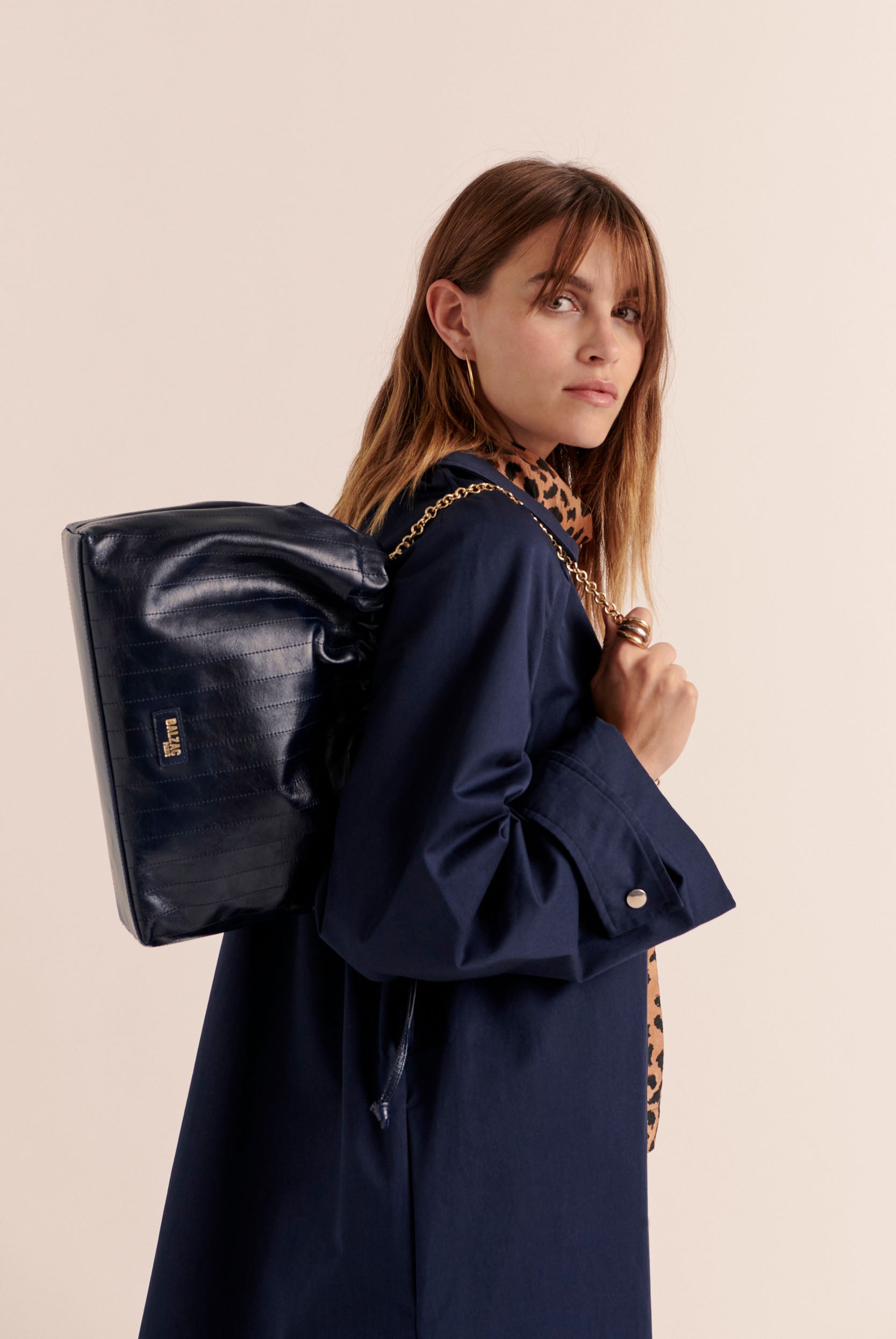 Bag Amaïa crinkled blue night
