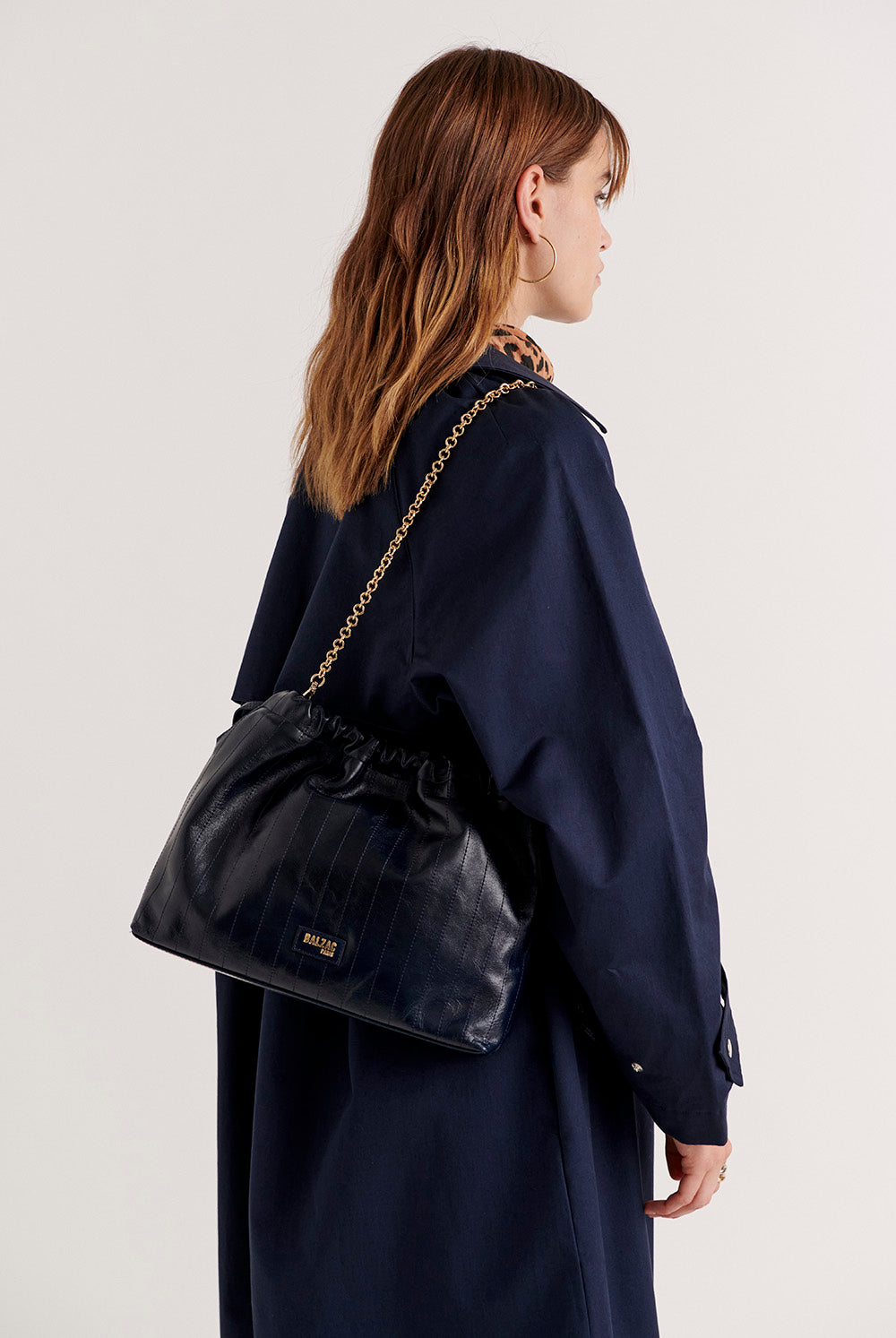 Bag Amaïa crinkled blue night