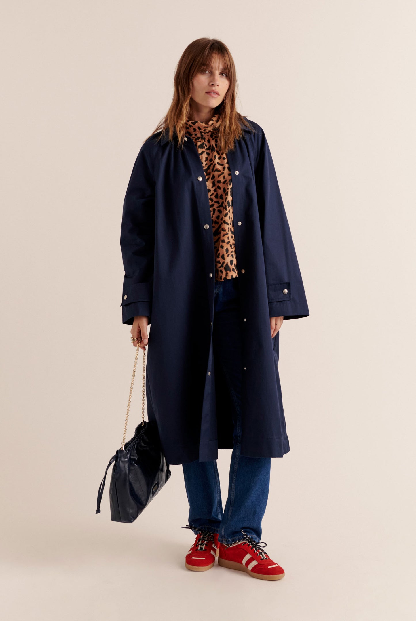 Galant navy trench coat