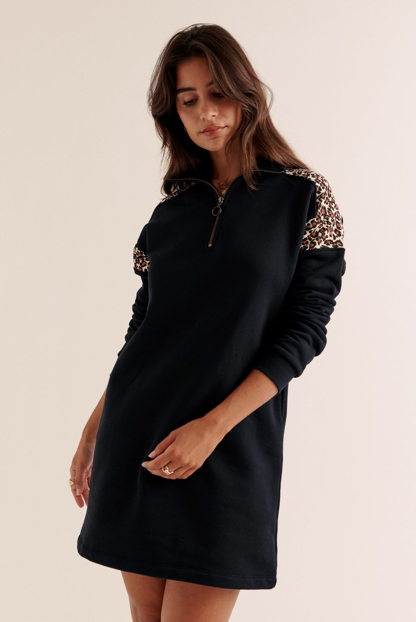 Black and Leopard Ugolin Dress