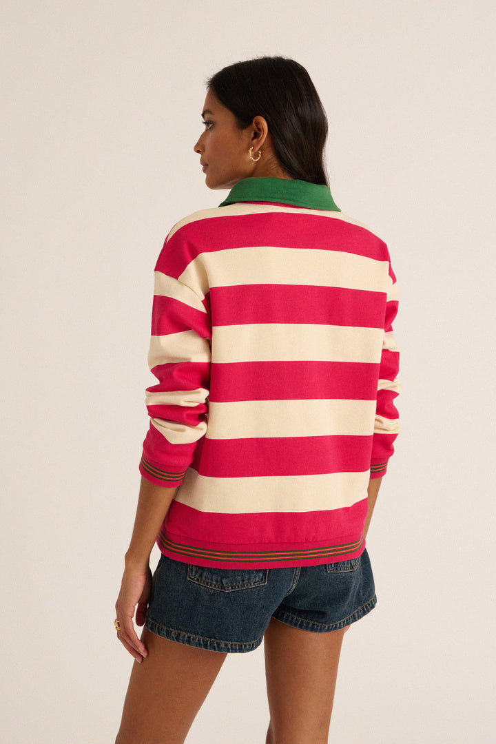 Alvar sweatshirt with pink and green stripes