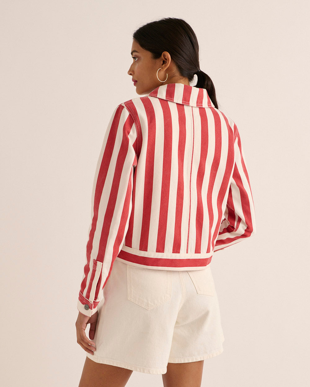 Philou jacket with red and white stripes