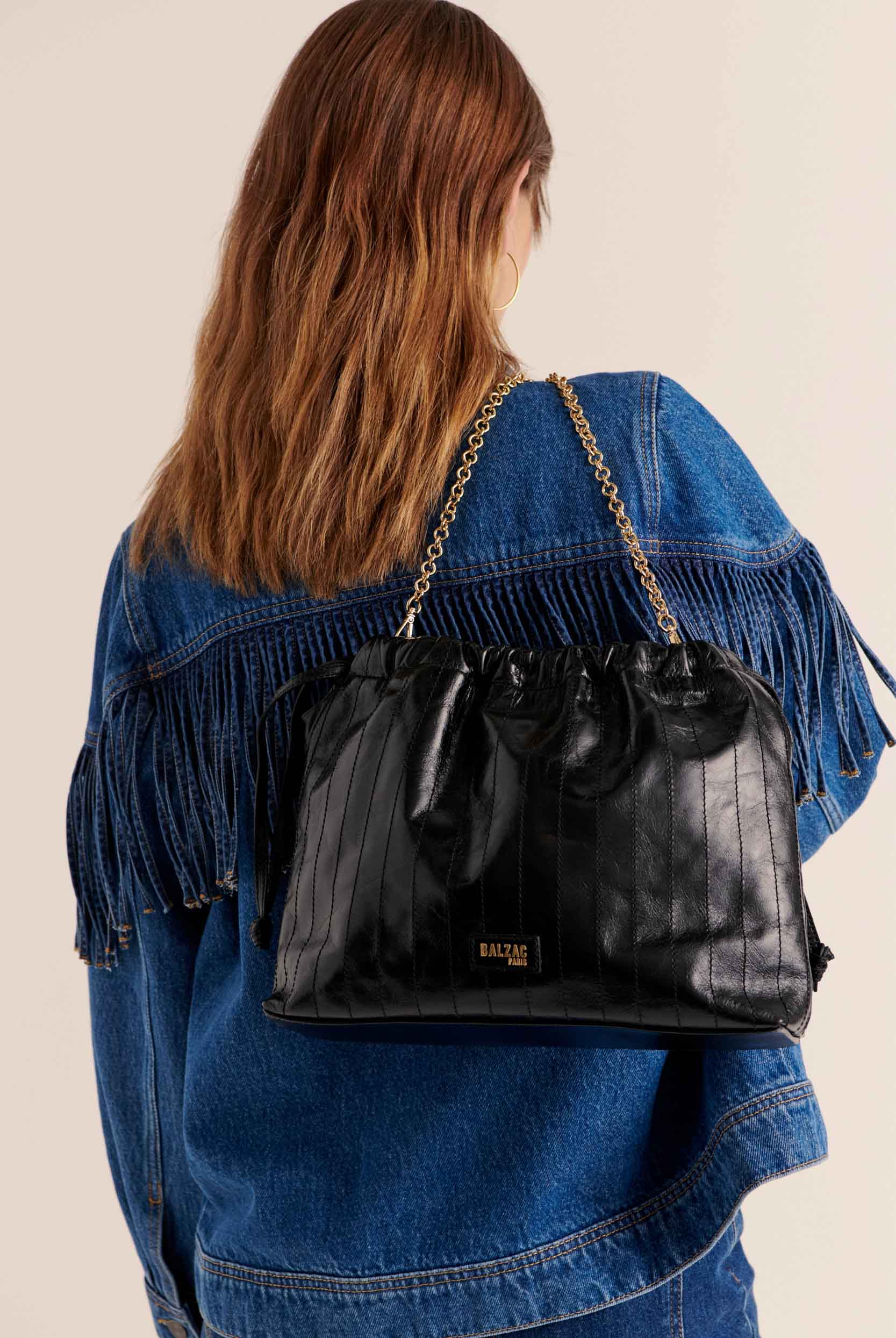 Bag Amaïa crinkled black