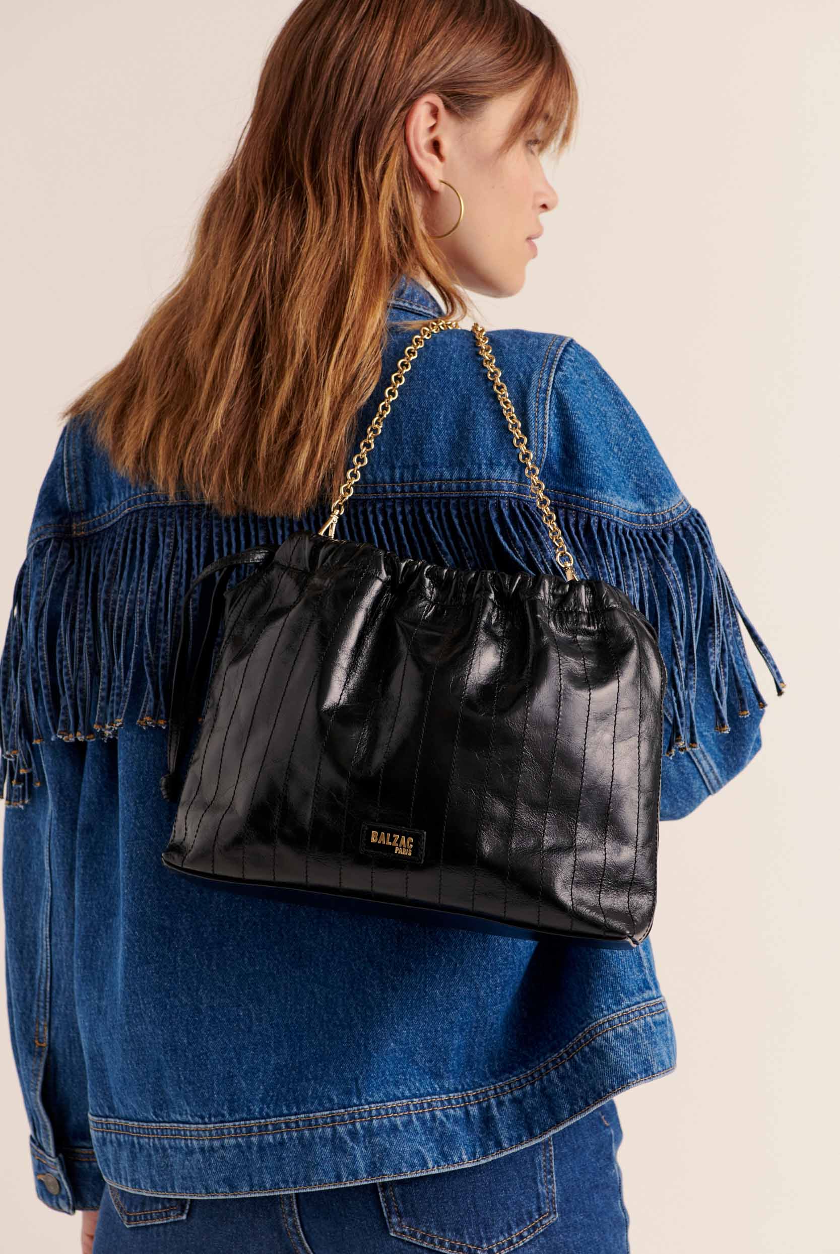 Bag Amaïa crinkled black