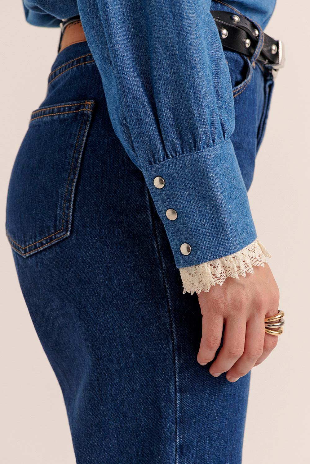 Shirt Léopoldine blue midi