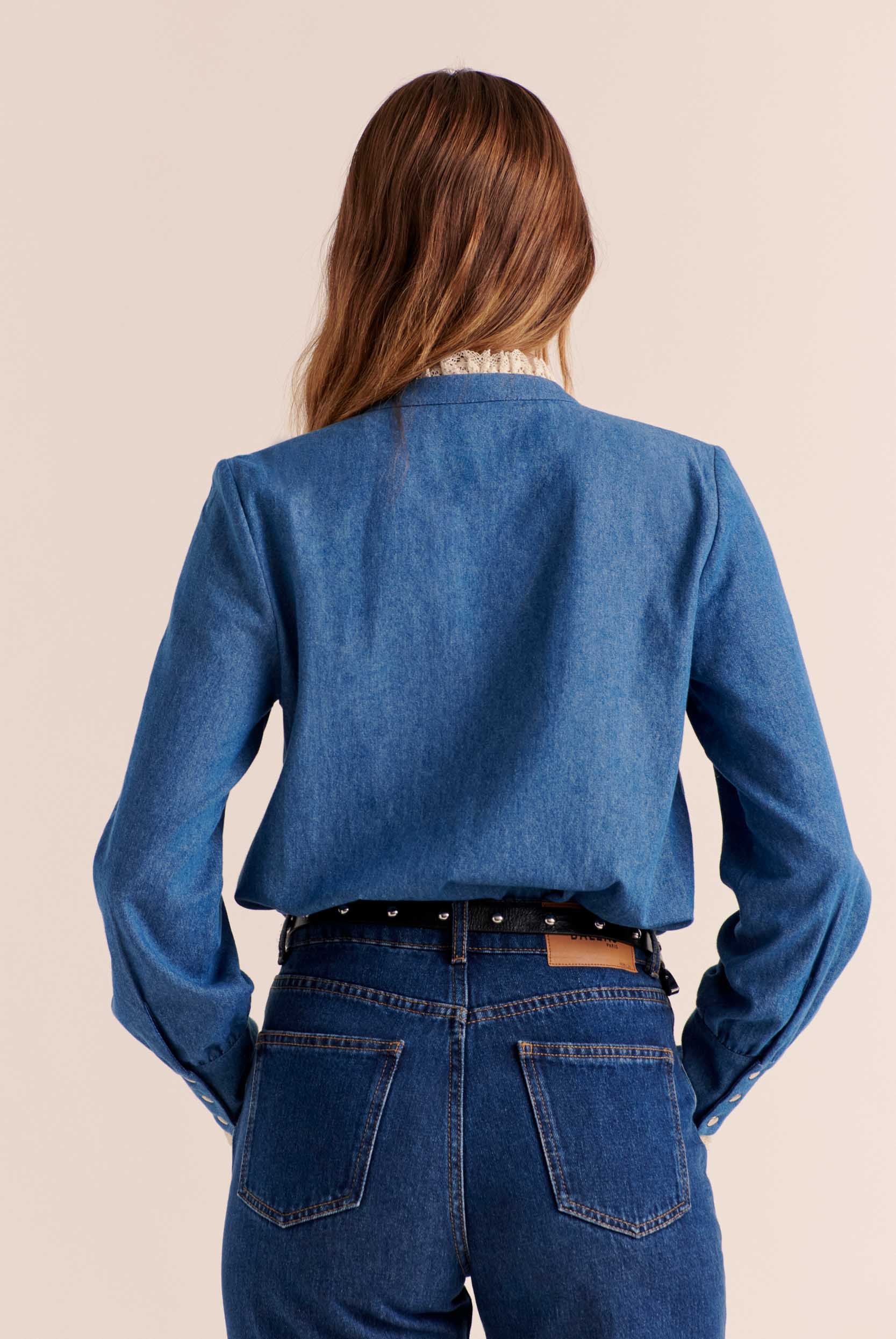 Shirt Léopoldine blue midi