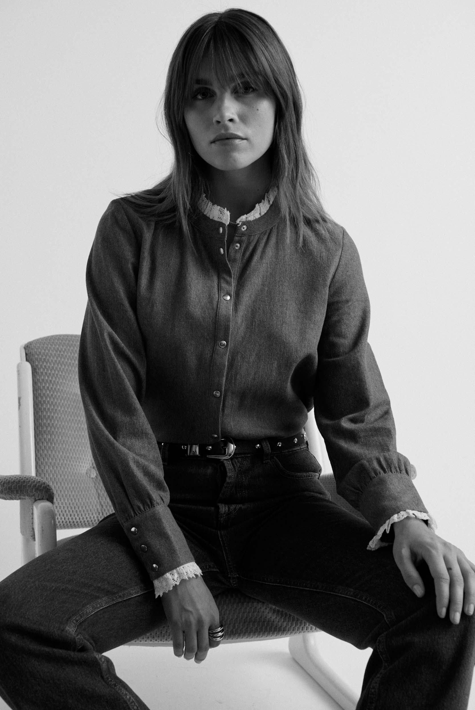 Shirt Léopoldine blue midi