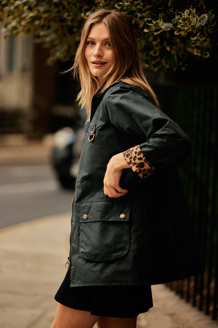 Lucie khaki and leopard jacket