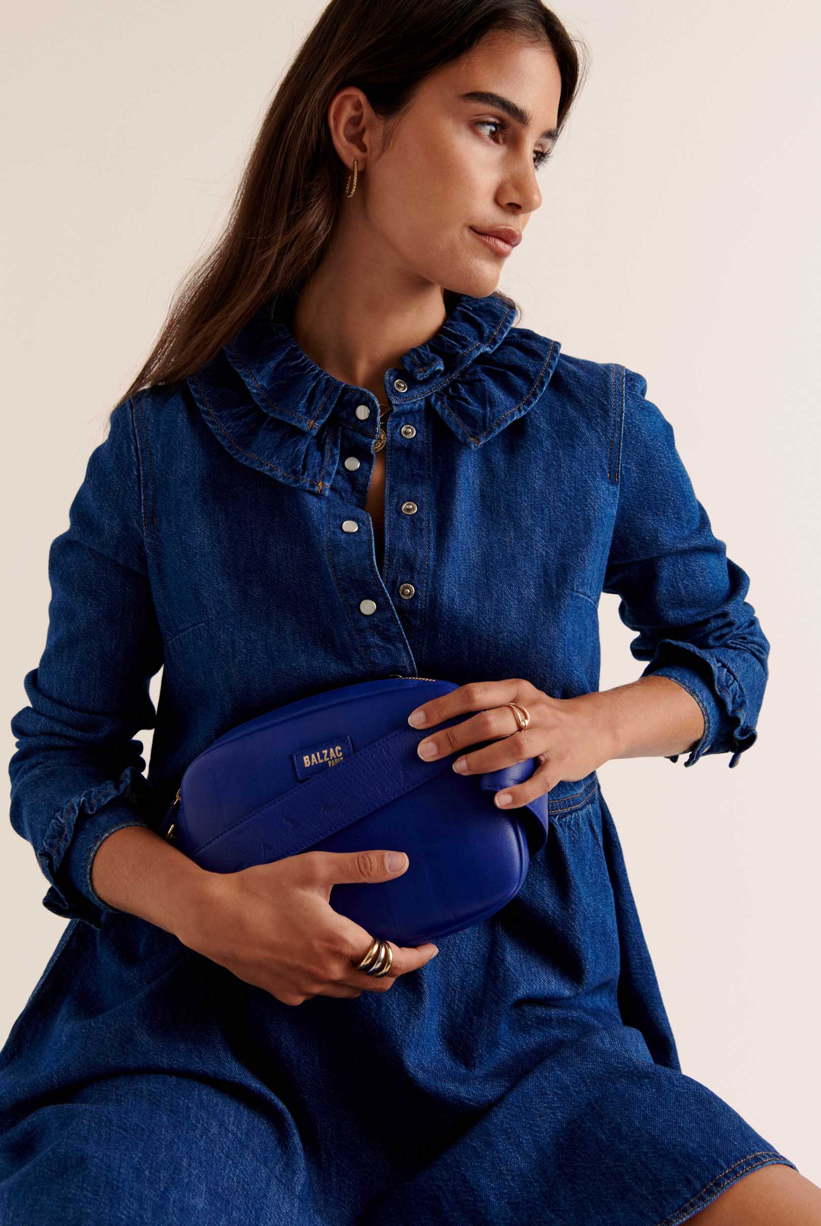 Bag Césarine striped bisou blue