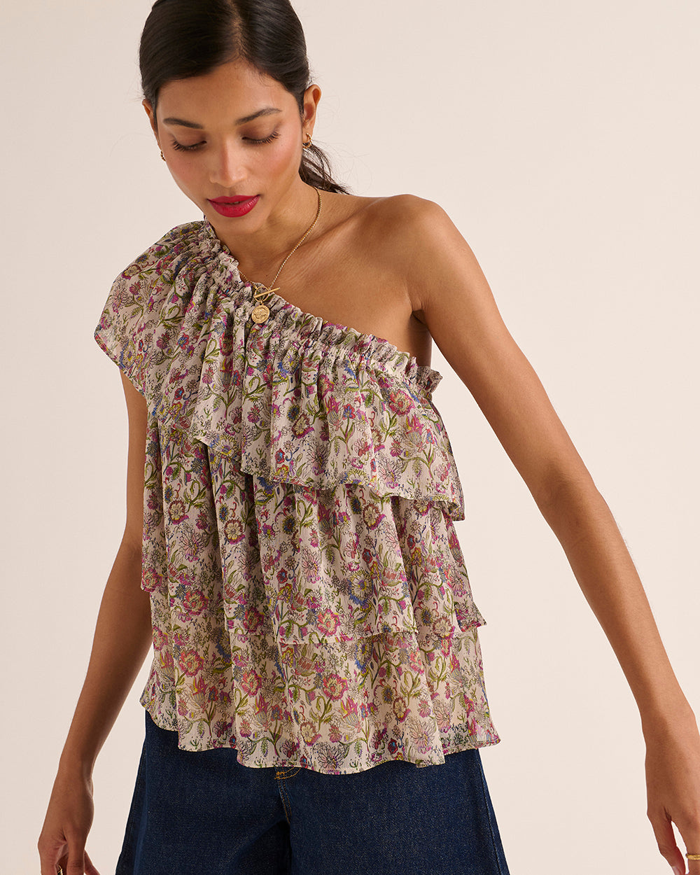 Muguet top with sunset flower print - Balzac Paris