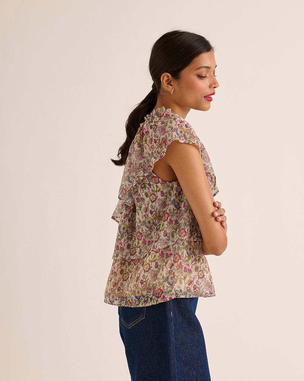 Muguet top with sunset flower print - Balzac Paris