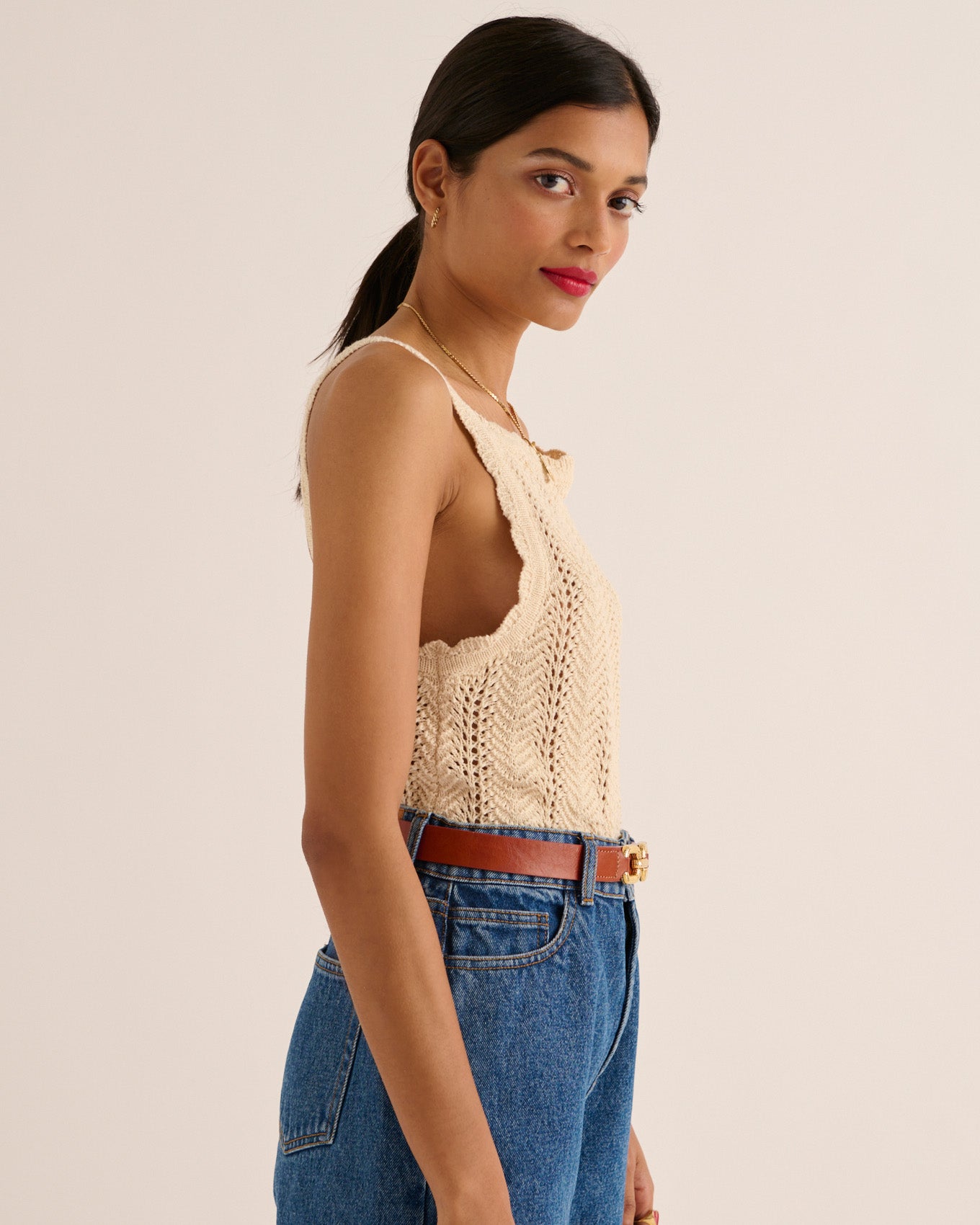 Top Ananas ecru