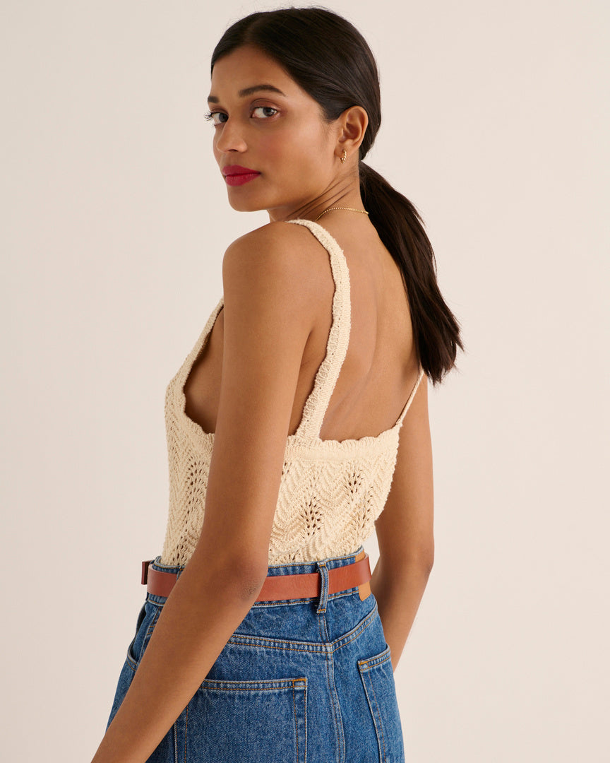 Top Ananas ecru