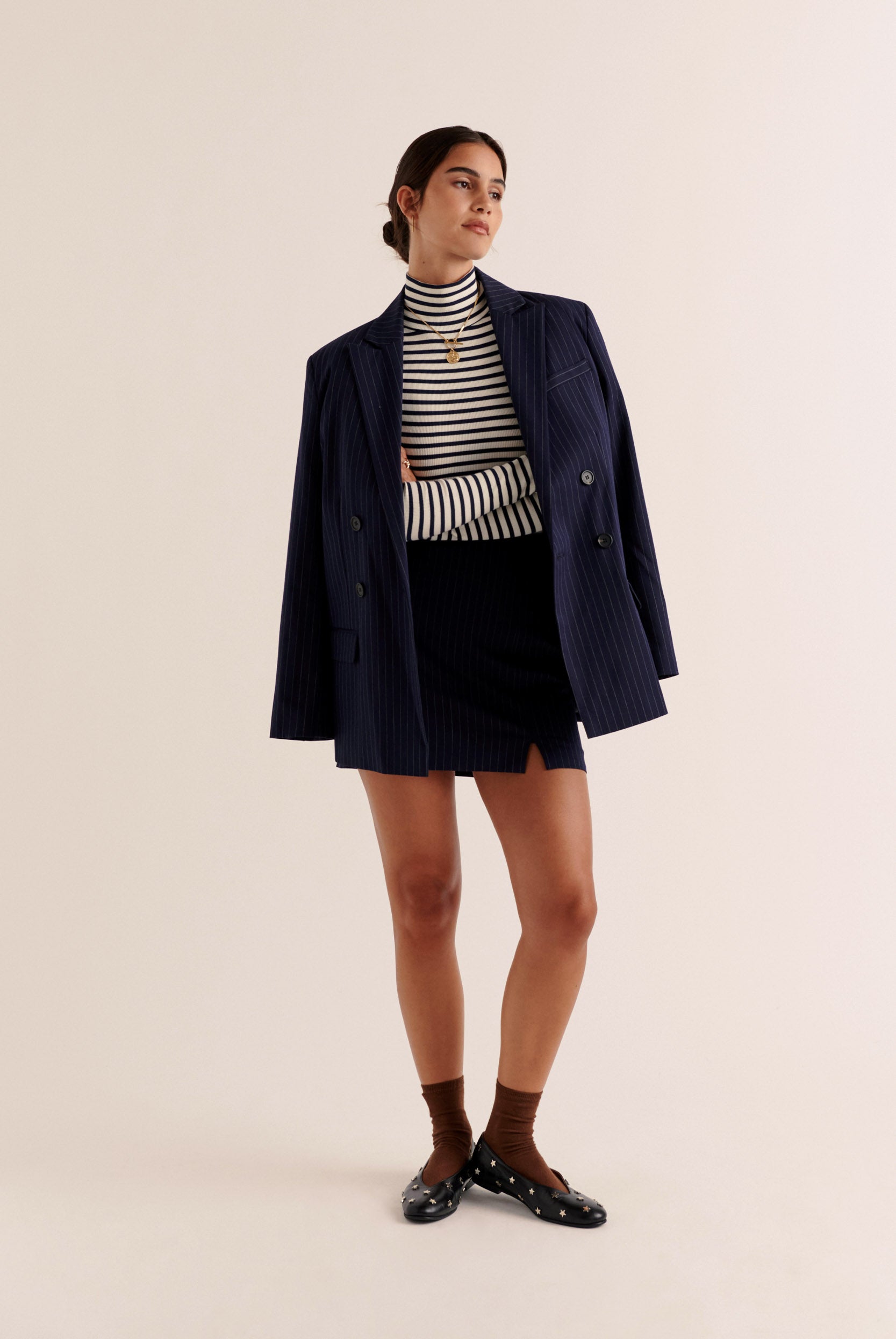 Mini skirt Monica stripes navy