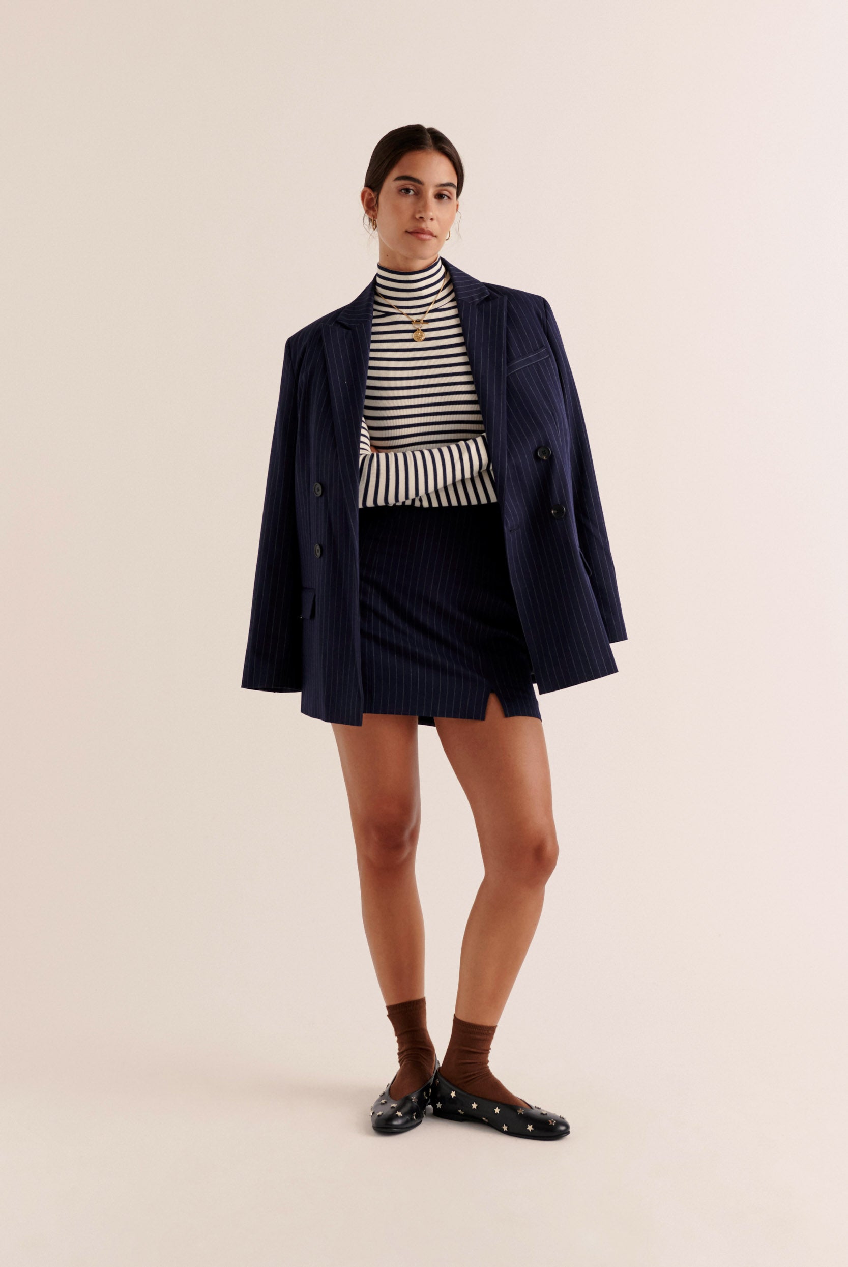 Mini skirt Monica stripes navy