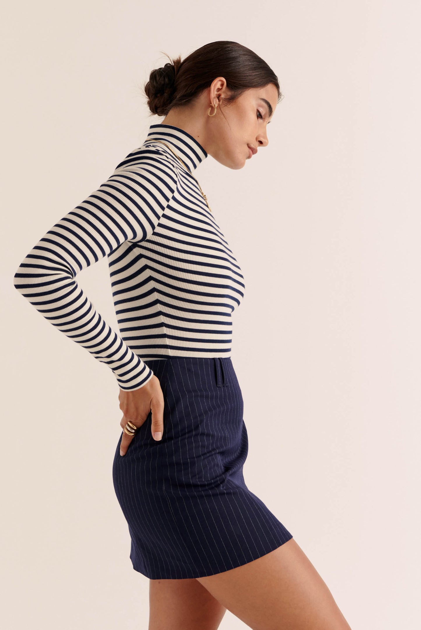 Légendaire bodysuit with navy and ecru stripes