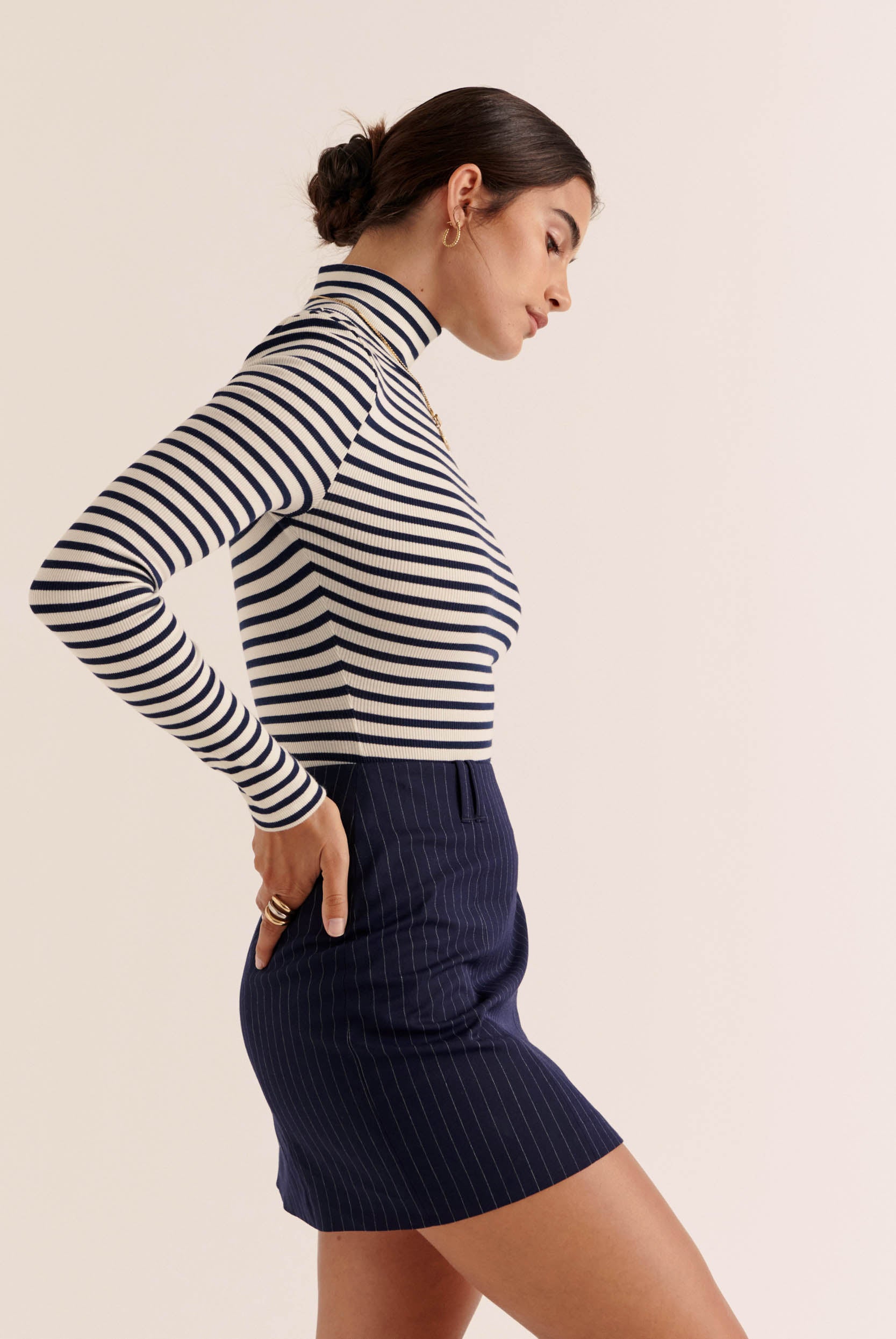 Mini skirt Monica stripes navy