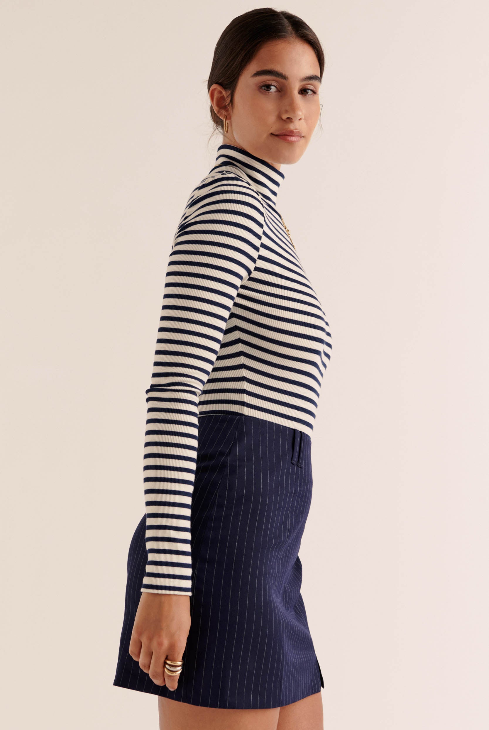 Mini skirt Monica stripes navy