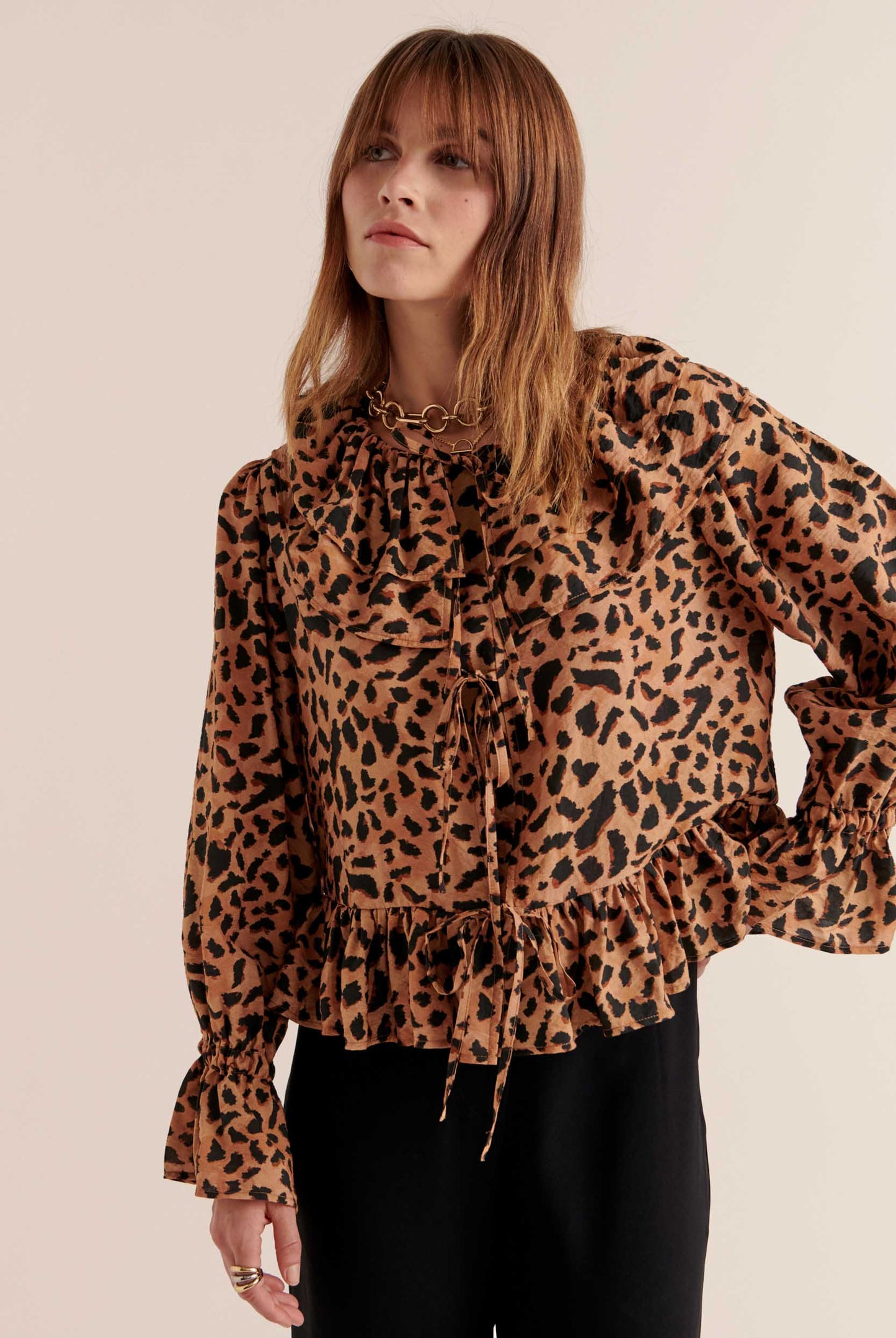 Belva cheetah print cappuccino shirt