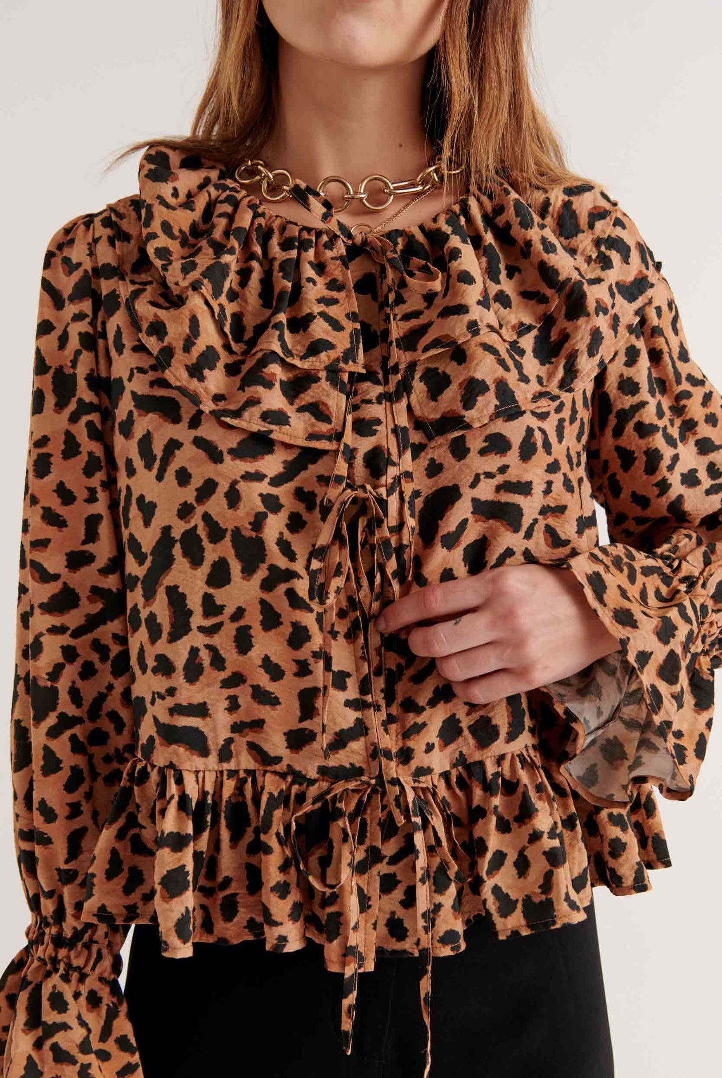 Belva cheetah print cappuccino shirt