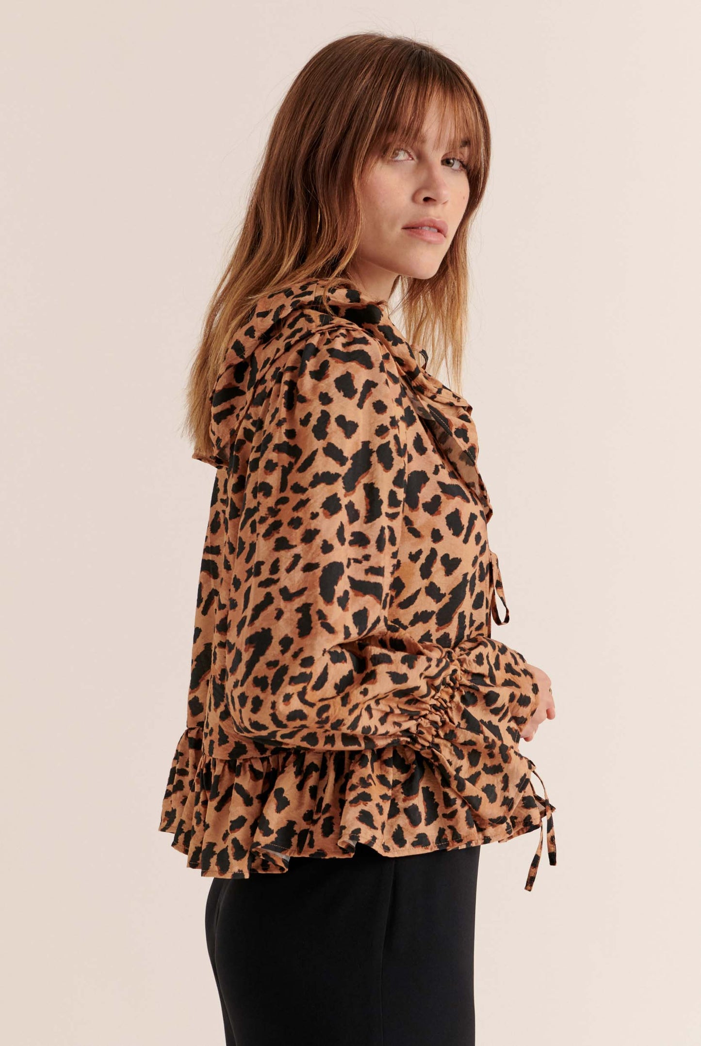 Belva cheetah print cappuccino shirt