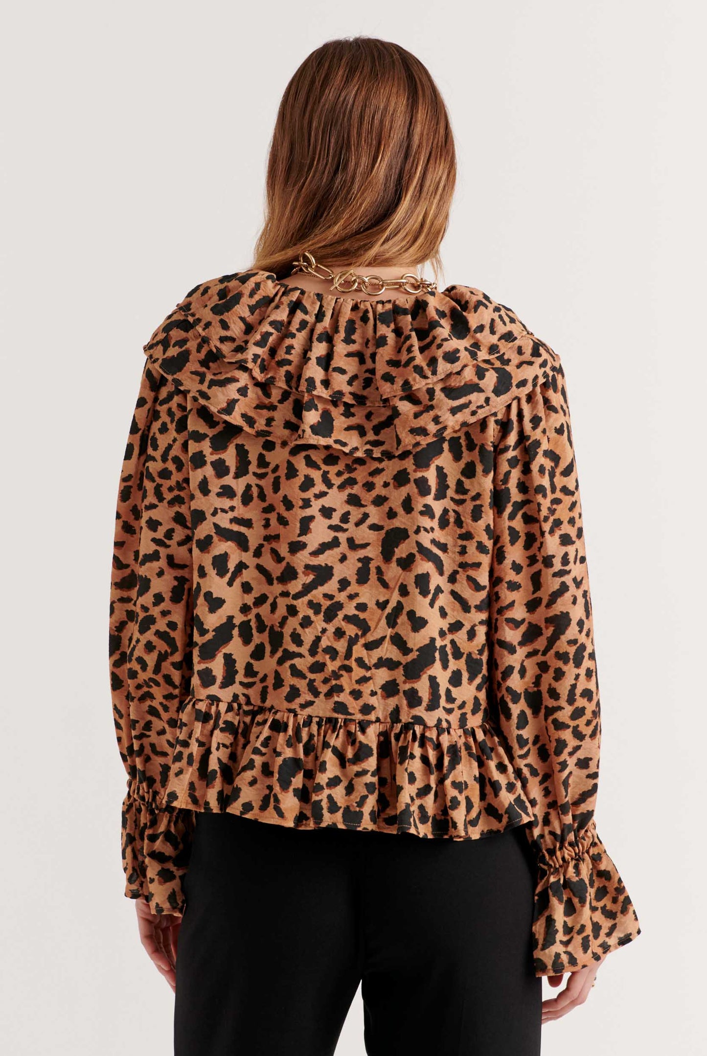 Belva cheetah print cappuccino shirt