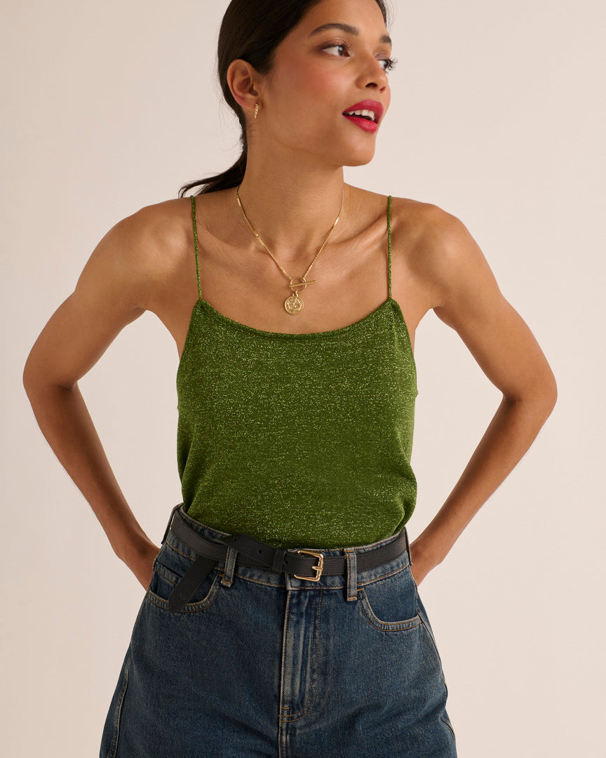 Top Amandier green iridescent