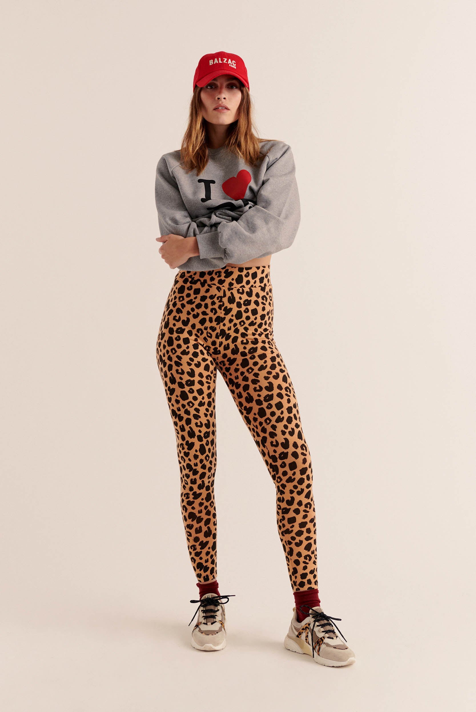 Leggings avec motif léopard pour femmes en Gris Leggings avec motif léopard pour femmes en Gris