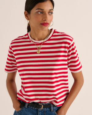 Tee-shirt Bree rayures rouge et blanc
