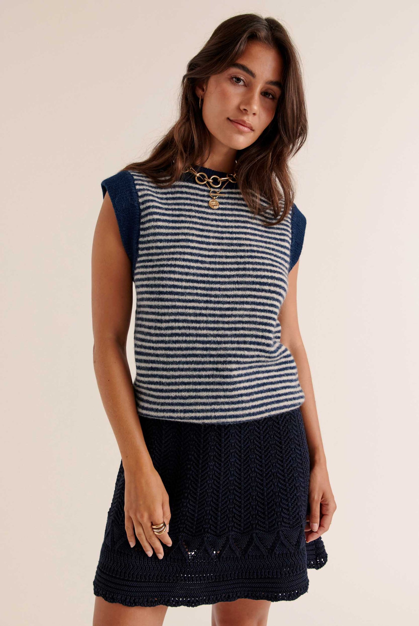 Blason navy and white striped sweater