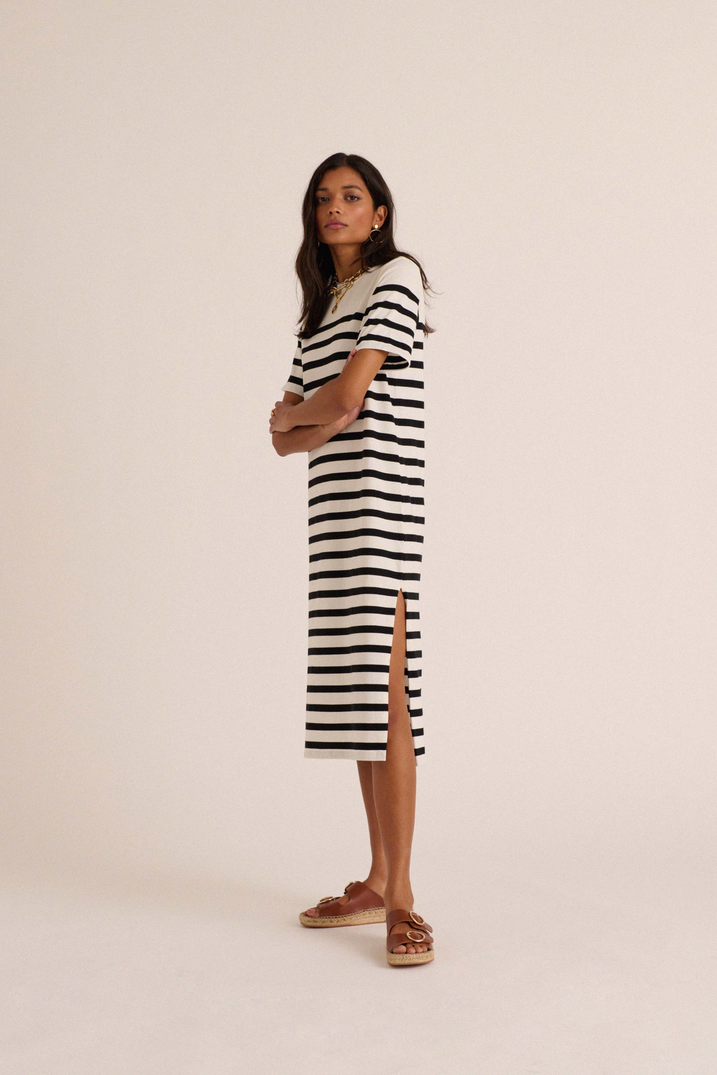 Dress Claodia at stripes noires