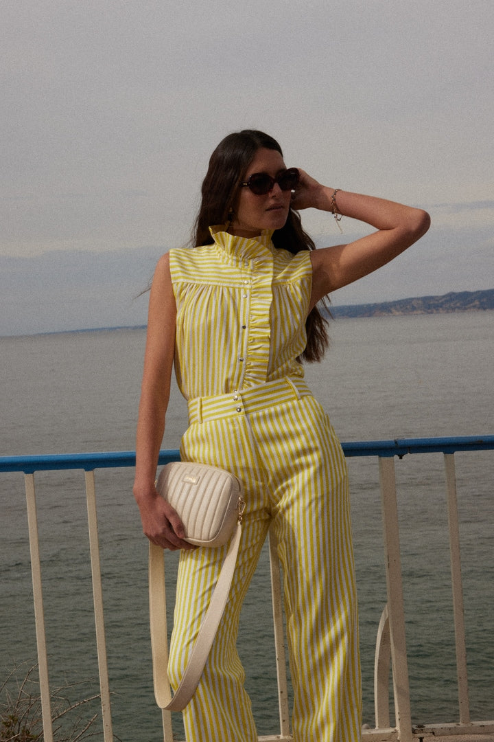 Yellow Cropped Jumpsuit – MeadowTree Style