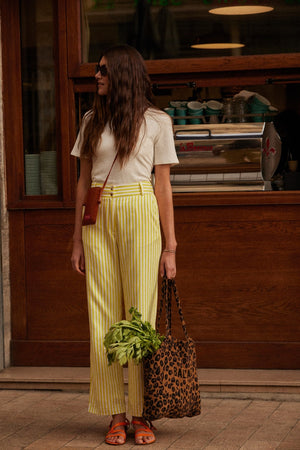 Crocus trousers with yellow stripes