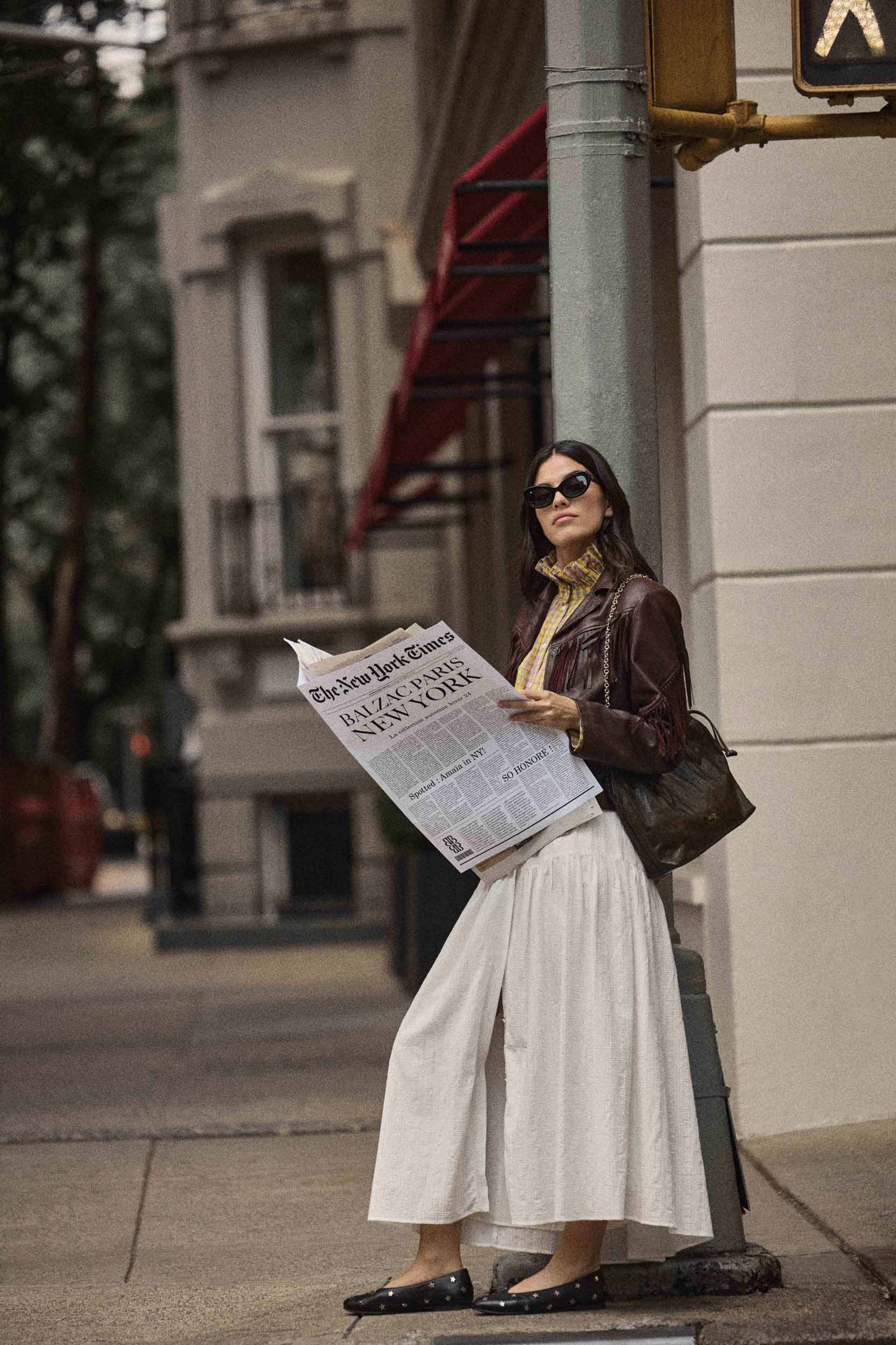 Chemise Léonor vichy jaune et violet