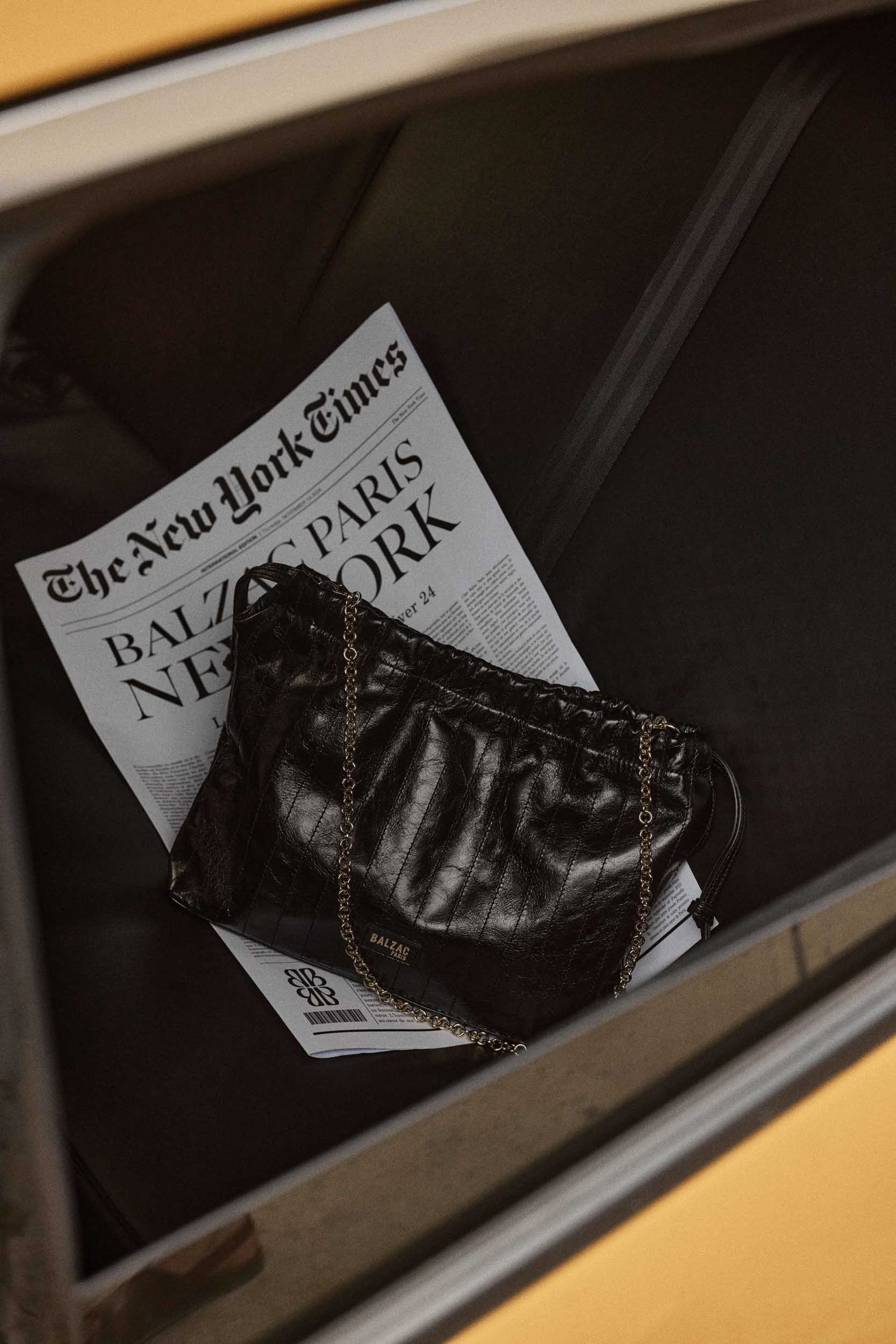 Bag Amaïa crinkled black