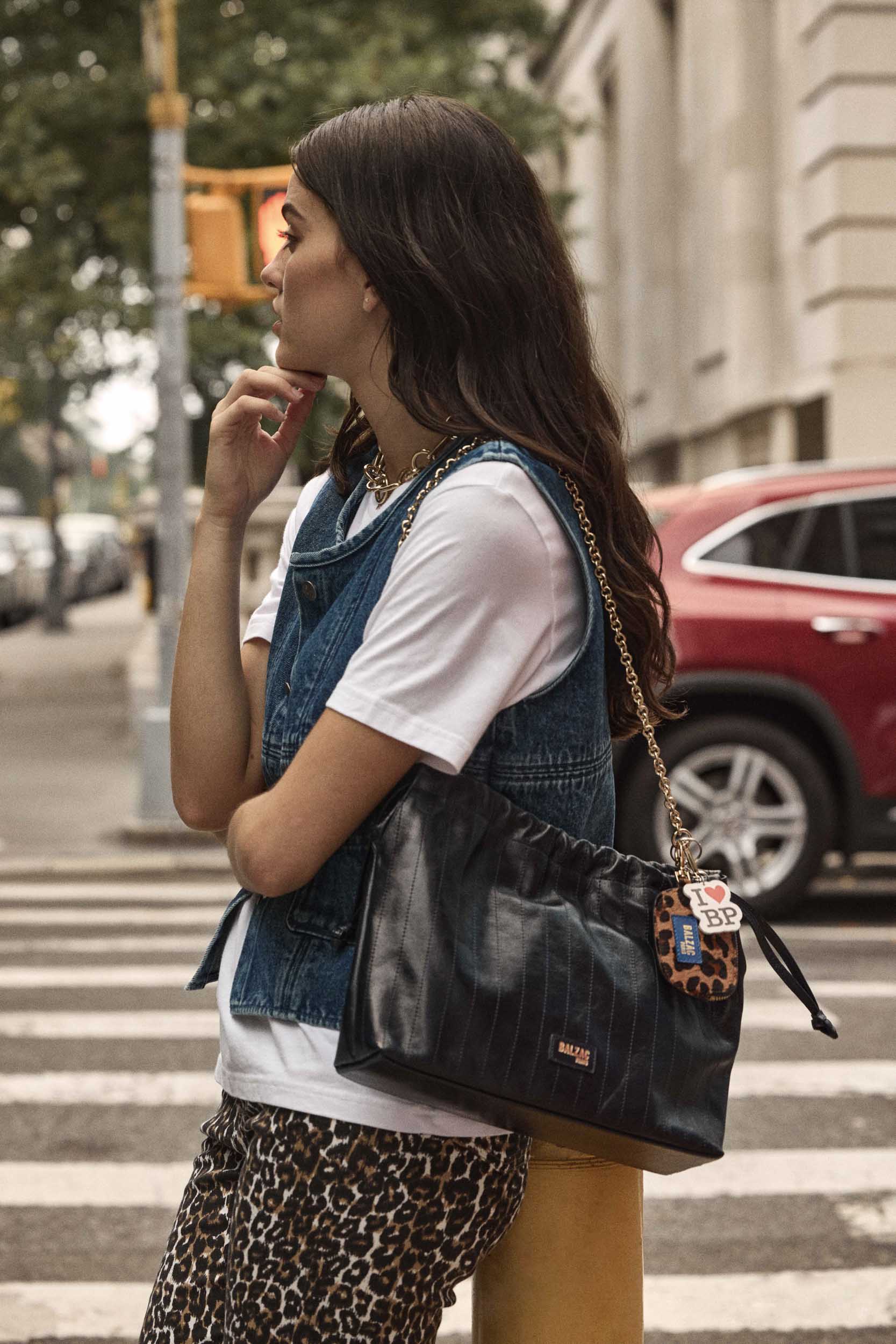 Bag Amaïa crinkled black